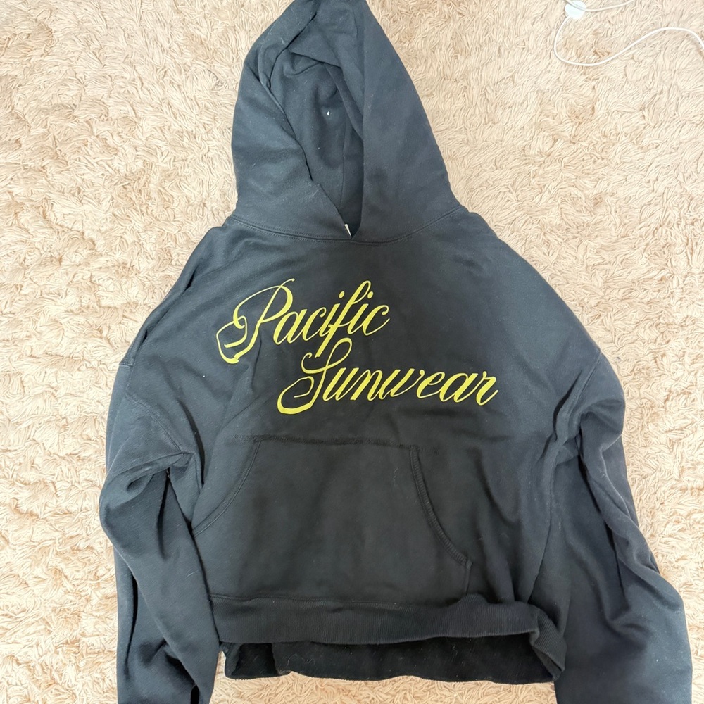 PacSun Black Hoodie with Yellow Accents